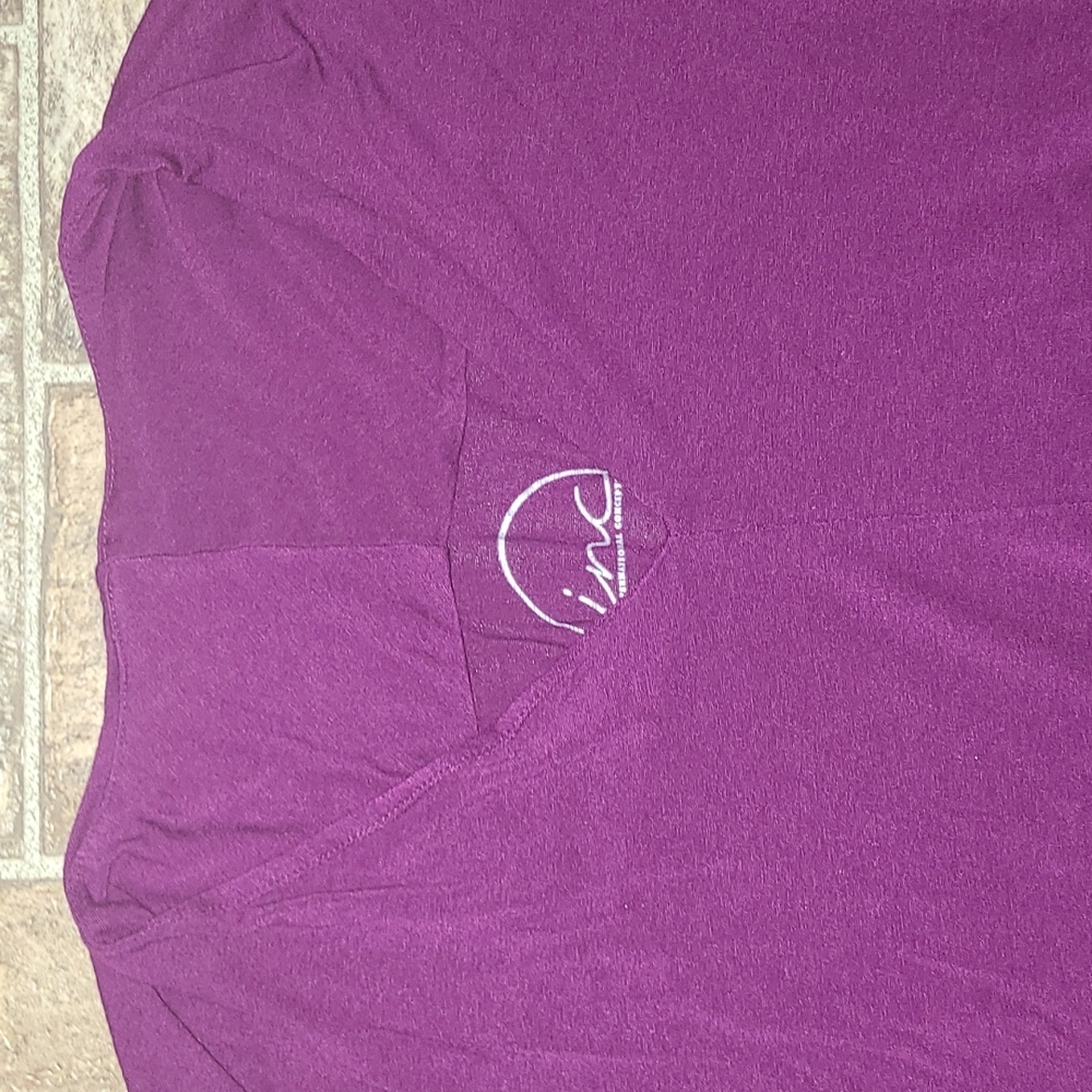INC International Concepts Purple V-Neck Long Sleeve - Picture 3 of 4